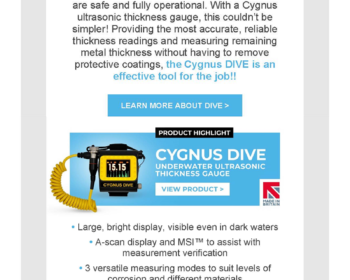 Quick and easy diver inspection Cygnus DIVE
