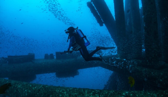 Diver deep in thought