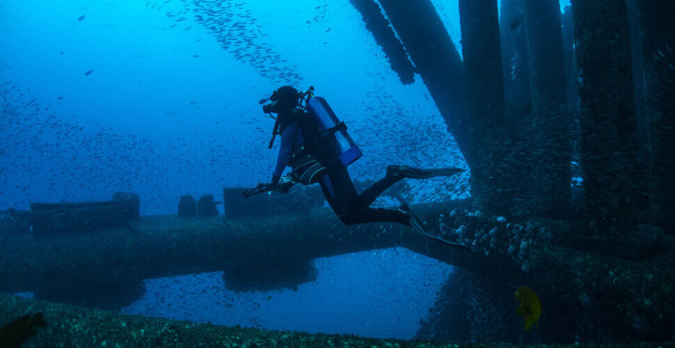 Diver deep in thought