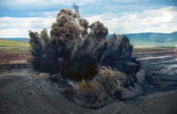 Explosive works on a coal mine